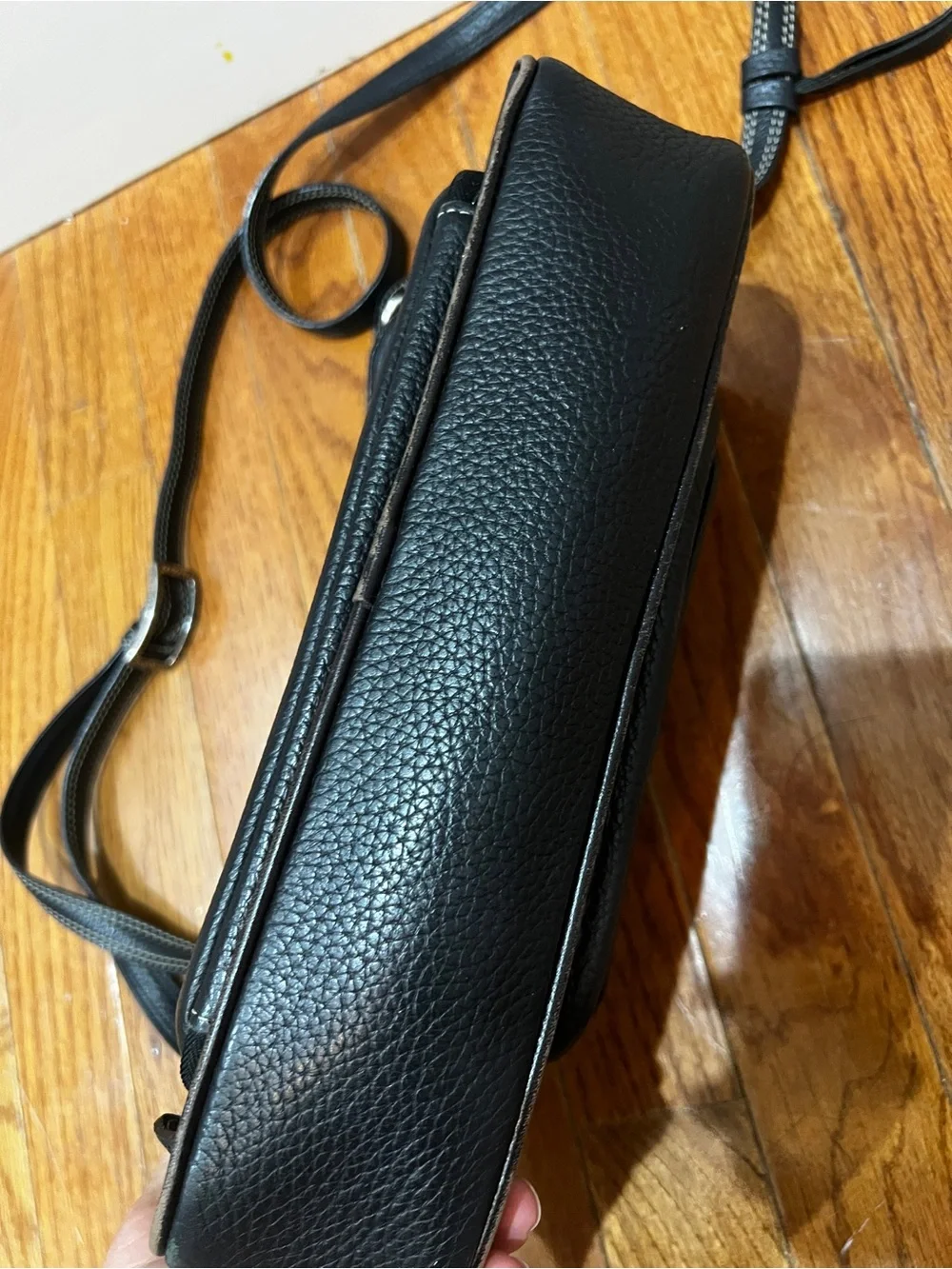 Brighton Brown and Black Textured Leather Satchel with Heart Accent